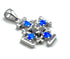 Sterling Silver with Opal Jerusalem Cross Pendant